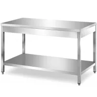   Rozsdamentes asztal alsó polccal, lapraszerelt, 2000x700x850mm – WT-C101315