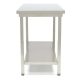   Maxima 09364003 Rozsdamentes asztal alsó polccal, lapraszerelt, 800x700x850mm