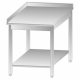 Rozsdamentes asztal BAL sarokelem alsó polccal, hátsó felhajtással, lapraszerelt, 600x600x850mm – EMPERO EMP.KKT.6060-L