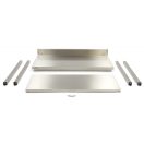 Maxima 09300983 Rozsdamentes asztal alsó polccal, hátsó felhajtással, lapraszerelt, 1200x600x850mm