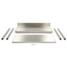 Maxima 09364027 Rozsdamentes asztal alsó polccal, hátsó felhajtással, lapraszerelt, 800x700x850mm