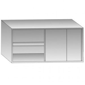 Rozsdamentes fali szekrény tolóajtóval, belső polccal, 160x40x60cm – EMPERO EMP.DDS.4160