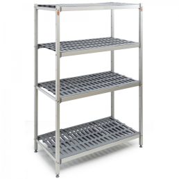   Alumínium tároló állvány műanyag polcbetétekkel, 1610x460x1830mm – TRIBECA TS-16146-H-183