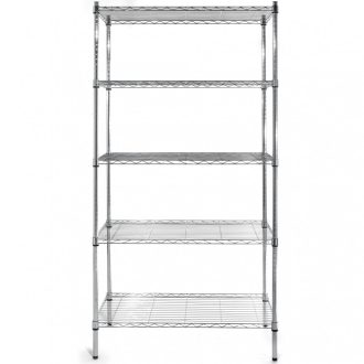   HENDI 812204 Krómozott huzalrács polcrendszer 5 polccal, 910x455x1830mm