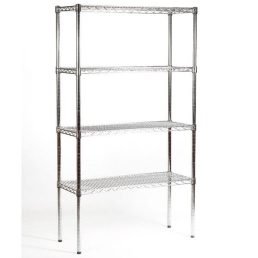   S201 Krómozott huzalrács polcrendszer 4 polccal, 910x460x1830mm
