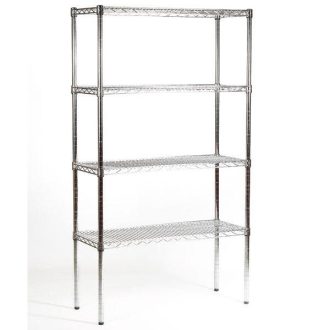   S202 Krómozott huzalrács polcrendszer 4 polccal, 1220x460x1830mm