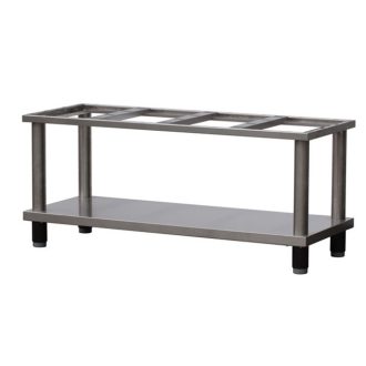   RM GASTRO REDFOX PO 120 L Készüléktartó elem, nyitott, lábakon álló, alsó polccal, 1320mm (600-as főzősorhoz)