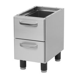   RM GASTRO REDFOX PZ 30 L Készüléktartó elem, két fiókkal, lábakon álló, 330mm (600-as főzősorhoz)