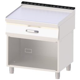   RM GASTRO REDFOX PP 70/80 Semleges munkaasztal fiókkal, nyitott tárolószekrénnyel, 800mm (700-as főzősor)