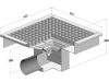 Rozsdamentes padlóösszefolyó oldalsó vízelfolyással, 460x460mm – GASZTROMETÁL PLO460