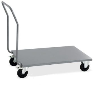   Platós raktári kézikocsi, rozsdamentes, 60x80cm-es platómérettel, 200kg terhelhetőséggel – METALCARRELLI 1896-F