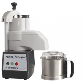  ROBOT-COUPE R301 Ultra Kutter + Zöldségszeletelő 3,7 literes rozsdamentes tartállyal, 650W