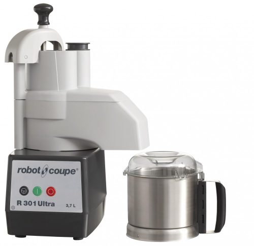 ROBOT-COUPE R301 Ultra Kutter + Zöldségszeletelő 3,7 literes rozsdamentes tartállyal, 650W