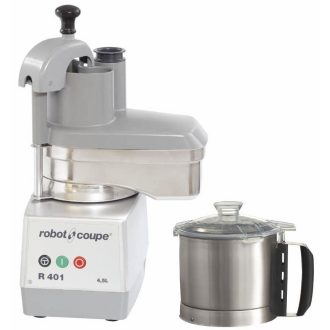   ROBOT-COUPE R401 Kutter + Zöldségszeletelő 4,5 literes rozsdamentes tartállyal, 700W