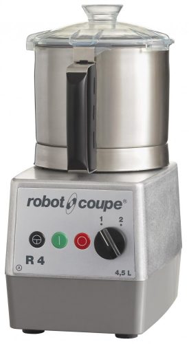 ROBOT-COUPE R4-2 V Kutter rozsdamentes motorblokkal és tartállyal 4,5L, két sebesség