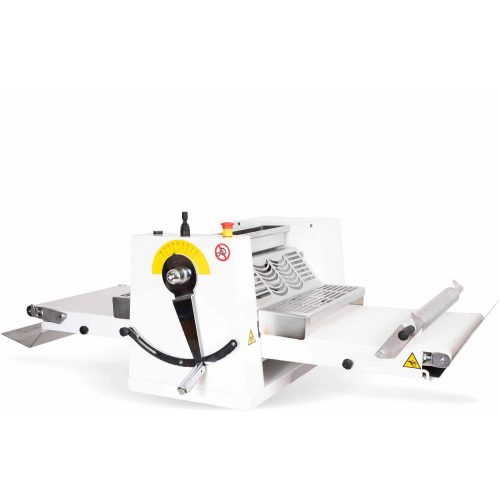 Asztali szalagos tésztanyújtó gép, elektromos, 500mm-es hengerekkel, 700mm szalaghosszal – EPL PM500BANCO-700