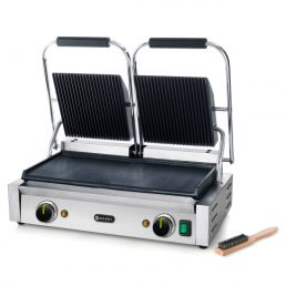   HENDI 263808 Kontakt grill dupla sütőfelülettel, felül bordázott, alul sima kialakítással