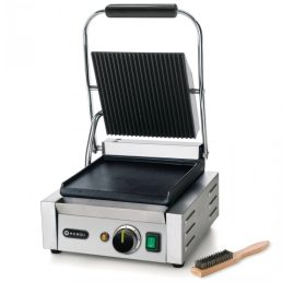   HENDI 263600 Kontakt grill szimpla sütőfelülettel, felül bordázott, alul sima kialakítással