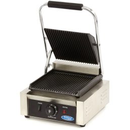   Maxima MCG-GR Kontakt grill, alul-felül bordázott öntöttvas sütőlapokkal