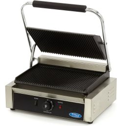   Maxima MCG-PANINI Kontakt panini grill, alul-felül bordázott öntöttvas sütőlapokkal