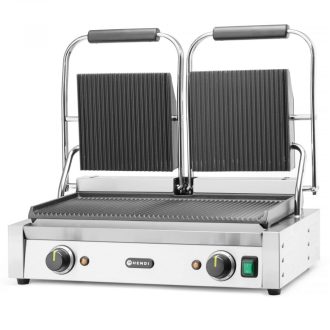   HENDI 263709 Kontakt grill dupla sütőfelülettel, alul-felül bordázott kialakítással