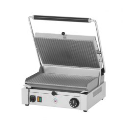   RM GASTRO REDFOX PM 2015 R Kontakt grill sütő, elektromos, alul-felül bordázott 365x240mm méretű sütőfelülettel
