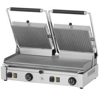   RM GASTRO REDFOX PD 2020 R Kontakt grill sütő, elektromos, alul-felül bordázott 570x240mm méretű sütőfelülettel