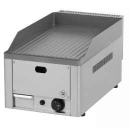   RM GASTRO REDFOX FTR 30 G Szeletsütő lap bordázott sütőfelülettel 32x48cm, gázüzemű, asztali.