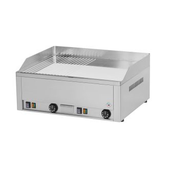  RM GASTRO REDFOX FTHRC 60 E Sütő lap 1/2 sima, 1/2 bordázott króm lappal 65x48cm, elektromos, asztali kivitel.