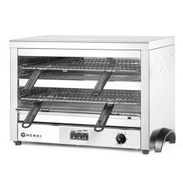   HENDI 264331 Elektromos szalamander / melegszendvics sütő, kétszintes, kvarc fűtőcsöves, 4,5kW, GN1/1 méretű