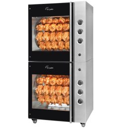   Fri-Jado TDR 8+8 M Grillcsirke sütő 80 db csirkéhez, dupla kivitel, elektromos, tekerőgombos vezérléssel