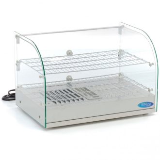   Maxima 09400775 Melegentartó vitrin, kétszintes, hajlított elülső üveggel, 45L