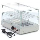 Maxima 09400780 Melegentartó vitrin, kétszintes, sík üveggel, elől-hátul nyíló ajtóval, 50L