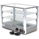 Maxima 09400788 Melegentartó vitrin, háromszintes, sík üveggel, elől-hátul nyíló ajtóval, 115L