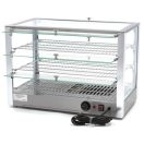 Maxima 09400788 Melegentartó vitrin, háromszintes, sík üveggel, elől-hátul nyíló ajtóval, 115L