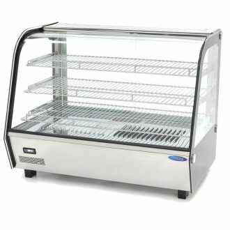   Maxima 09400851 Hajlított üvegű melegentartó vitrin, pultra helyezhető, 160 literes