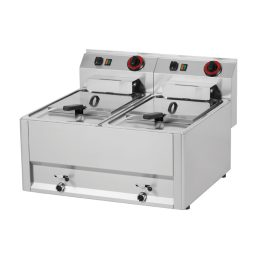   RM GASTRO REDFOX FE 60 ELT Olajsütő elektromos, kétmedencés 2x8L, asztali, 660mm, 12kW