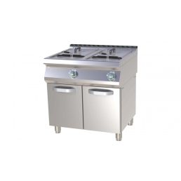  RM GASTRO FE 780-13 E Elektromos olajsütő 2x13 literes, ajtós tárolóval, 800mm