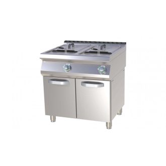   RM GASTRO FE 780-13 E Elektromos olajsütő 2x13 literes, ajtós tárolóval, 800mm