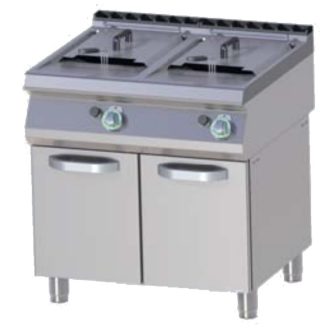   RM GASTRO FE 780-17 G Gázüzemű olajsütő 2x17 literes, ajtós tárolóval, 800mm