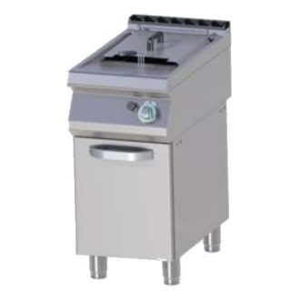   RM GASTRO FE 740-17 G Gázüzemű olajsütő 17 literes, ajtós tárolóval, 400mm