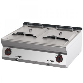   RM GASTRO REDFOX FE 70/08 E Elektromos olajsütő, kétmedencés 2x13 literes, asztali, 800mm