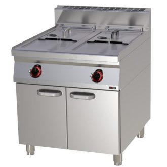   RM GASTRO REDFOX FE 90/80-17 E Elektromos olajsütő 2x17 literes, ajtós tárolóval, 800mm