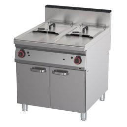   RM GASTRO REDFOX FE 90/80-17 G Gázüzemű olajsütő 2x17 literes, ajtós tárolóval, 800mm