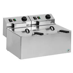   RM GASTRO REDFOX FE 44 E Olajsütő elektromos, asztali 2x5 literes medencével, 360mm, 2x2,1kW