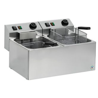   RM GASTRO REDFOX FE 77 E Olajsütő elektromos, asztali 2x8 literes, 540mm