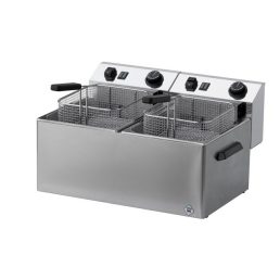   RM GASTRO REDFOX FE 77 T Olajsütő elektromos, asztali 2x8 literes medence, 540mm, 12kW