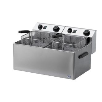   RM GASTRO REDFOX FE 77 T Olajsütő elektromos, asztali 2x8 literes medence, 540mm, 12kW