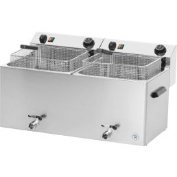   RM GASTRO REDFOX FE 1010 T Olajsütő elektromos, asztali 2x11L medencés, 720mm, 2 kosárral