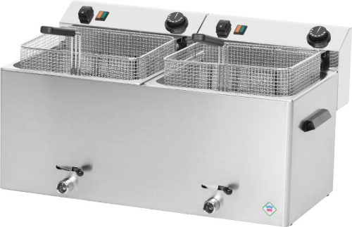 RM GASTRO REDFOX FE 1010 T Olajsütő elektromos, asztali 2x11L medencés, 720mm, 2 kosárral